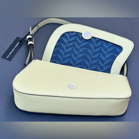 French Connection - Alva Pebbled Faux Leather Angled Shoulder Bag - Picture 12 of 15